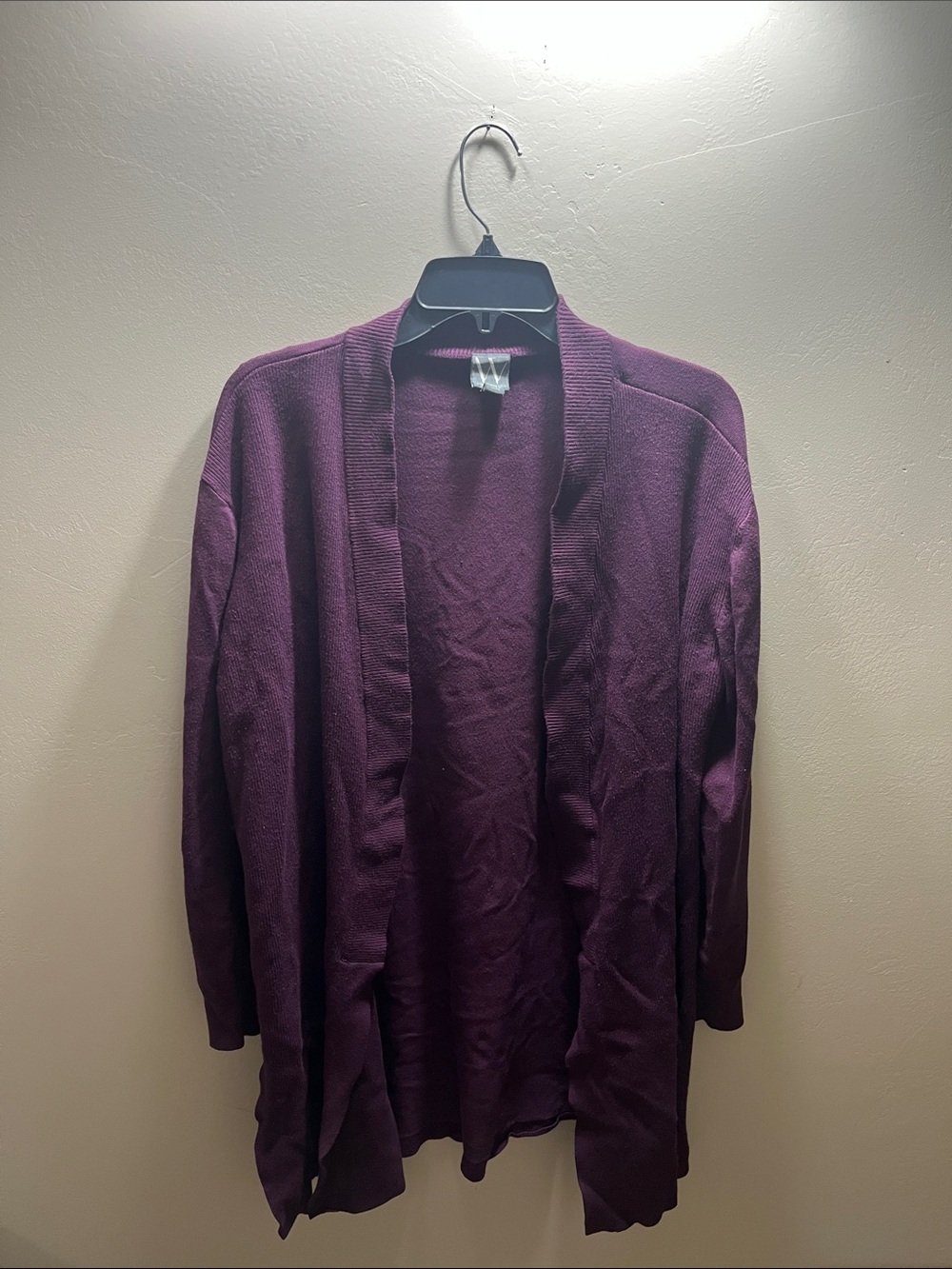 Worthington Open-Front Plum Cardigan Vest
